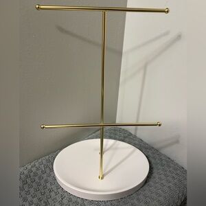 Gold and White Jewelry Stand Organizer